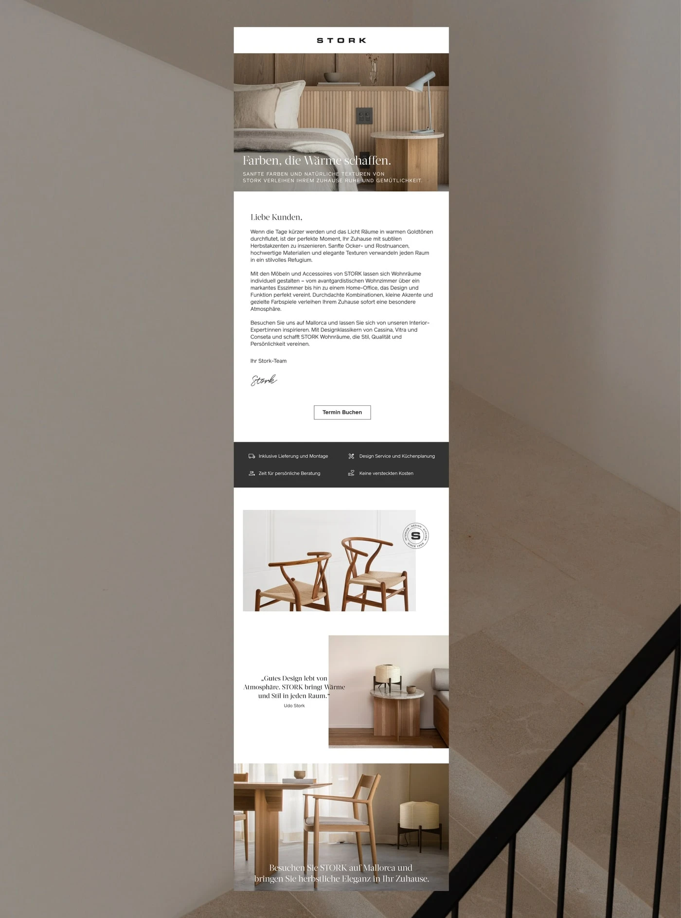Newsletter-Layout im Treppenhaus